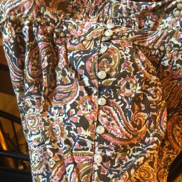 Sezane Abby Paisley Pom Pom Tank Blouse - Picture 6 of 7